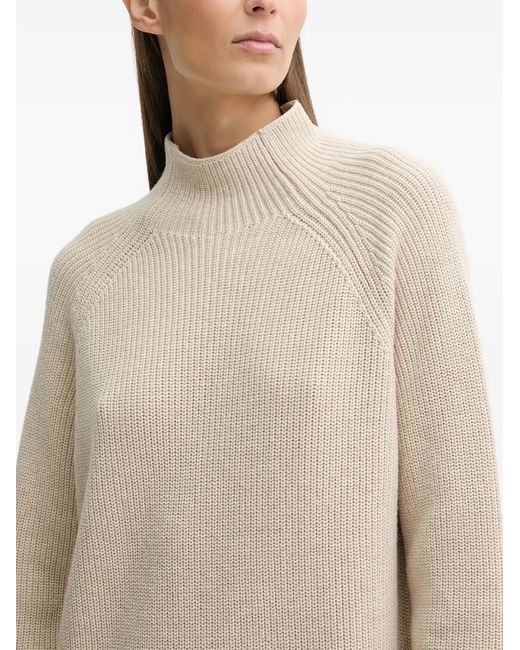 Marc O' Polo Natural High-Neck Ribbed Dress