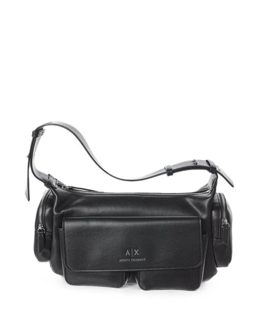 ARMANI EXCHANGE Gray Multi-Pocket Shoulder Bag