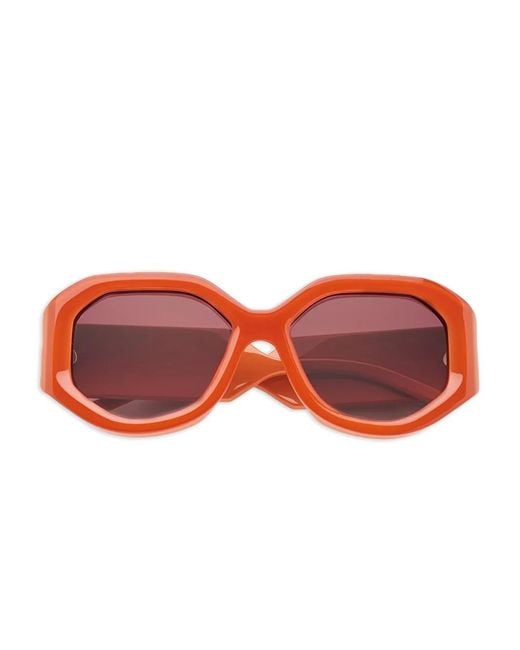 Emmanuelle Khanh Red Geometric-Frame Sunglasses
