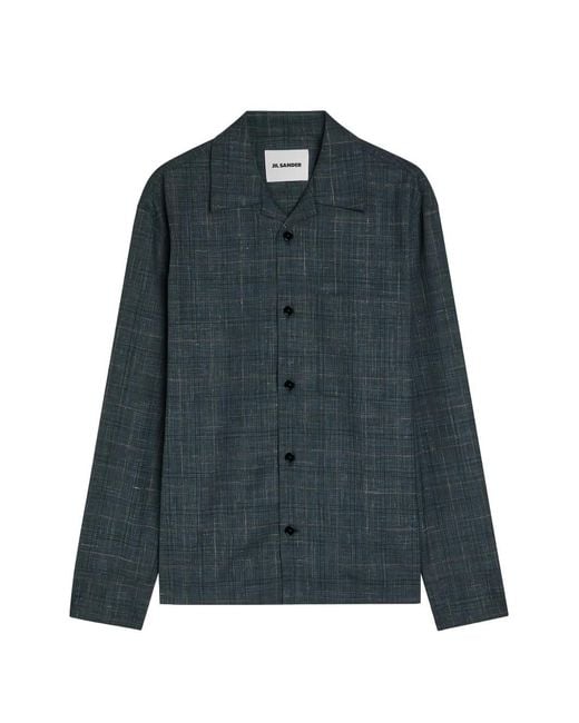 Jil Sander Blue Checked-Pattern Shirt for men