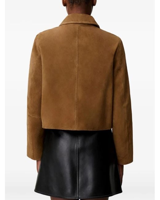 Claudie Pierlot Brown Turn-Lock Leather Jacket
