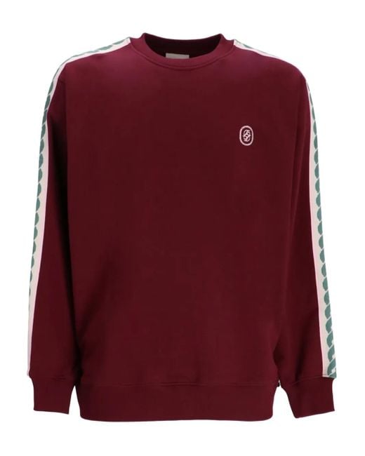 Drole de Monsieur Red Tape-Detail Cotton Sweatshirt for men