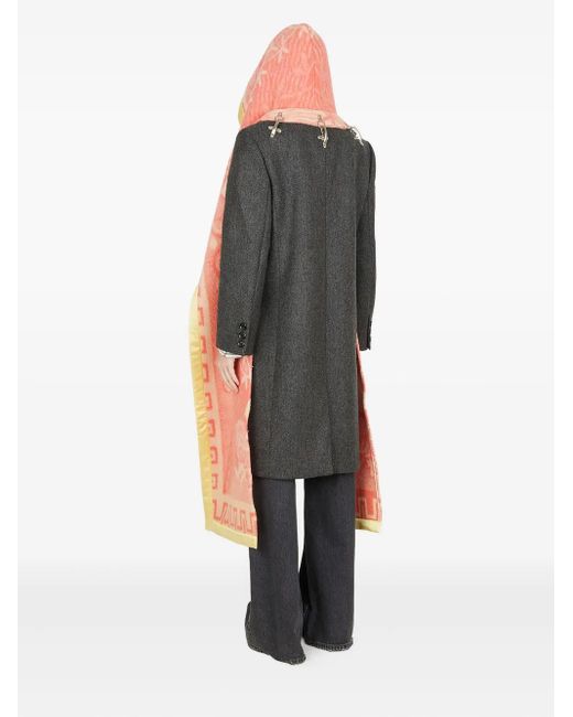MERYLL ROGGE White Detachable-Scarf Wool Coat
