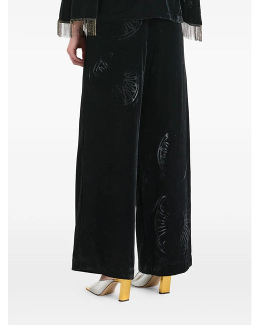 Themis Z Black Kyma Pattern Trousers