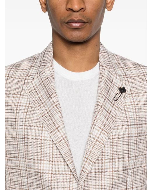 Lardini White Check-Pattern Blazer for men