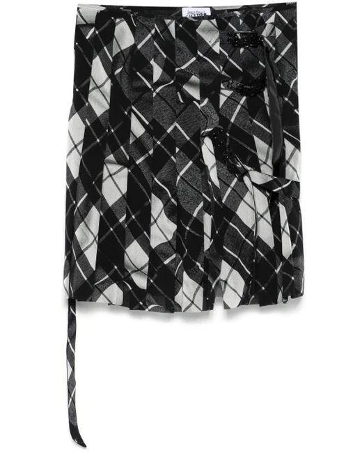Jean Paul Gaultier Geruite Mini-Rok in het Black