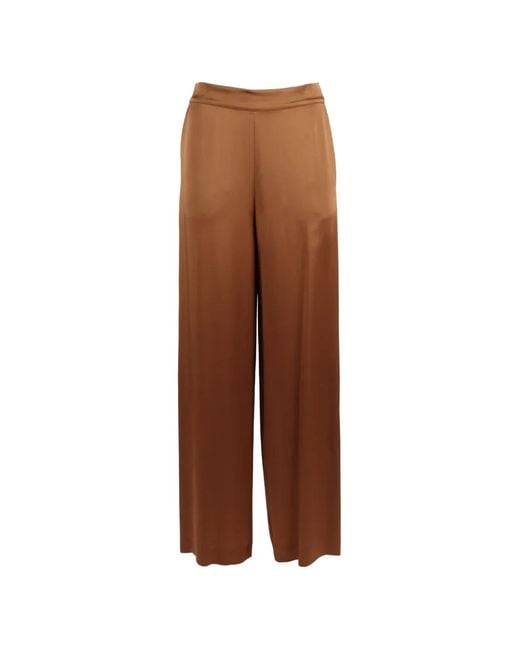 Clips Brown Elasticated-Waistband Wide-Leg Trousers
