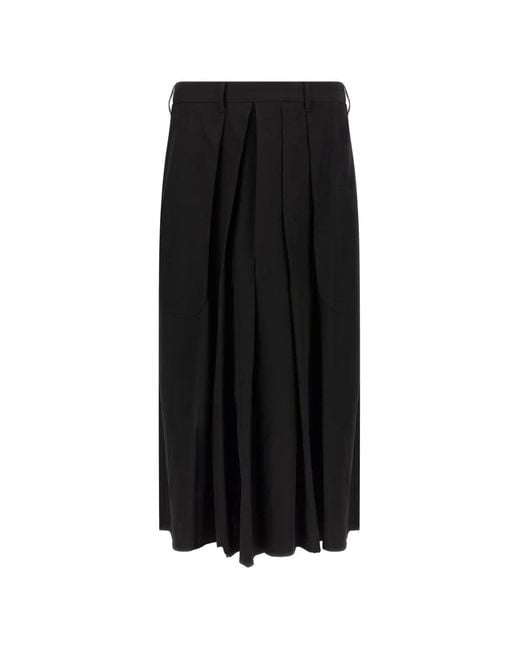 Yohji Yamamoto Black Hakama Pleated Trousers for men