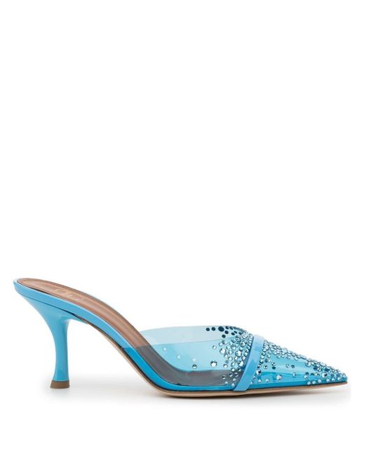 Malone Souliers Leather Joella Crystal-embellished Mules in Blue | Lyst UK