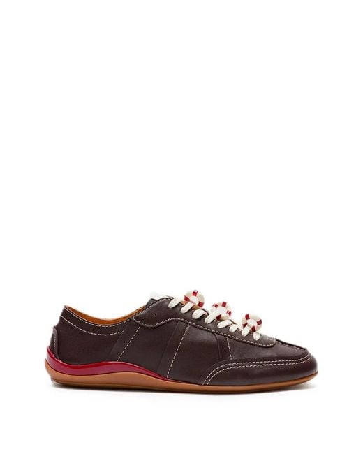 LILI CURIA Brown Zola Leather Sneakers