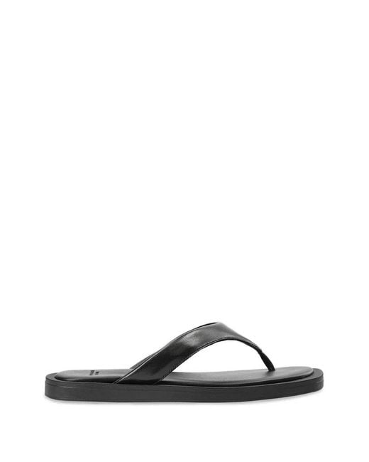 COPENHAGEN Black Leather Flat Sandals