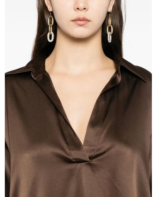 Tom Ford Brown Satin Blouse