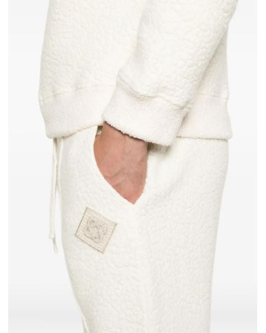Casablanca White Textured Logo-Patch Track Pants for men