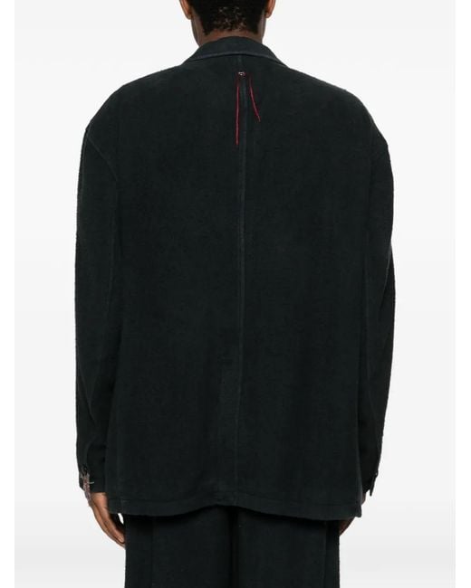 SEWMOD Black Notched-Lapel Single-Breasted Blazer for men