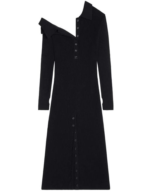 Courreges Black Multi-Button Midi Dress