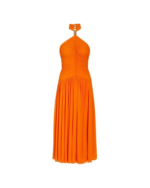 Ronny Kobo Orange Wrenley Midi Dress