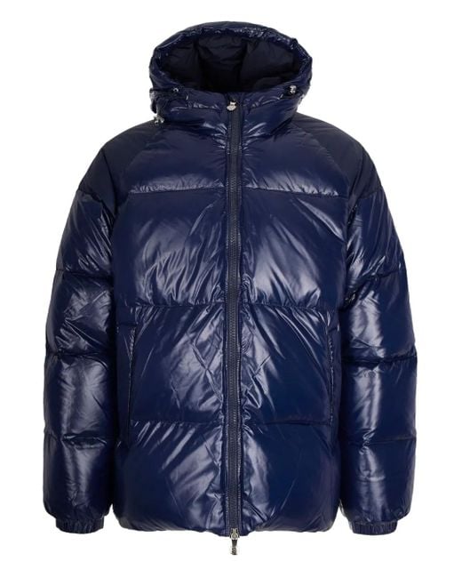 Pyrenex Blue Hooded Puffer Coat