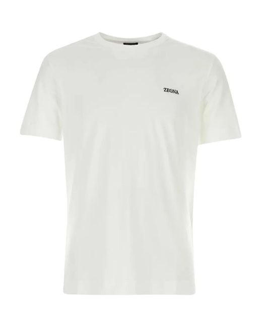 Zegna White Cotton T-Shirt for men