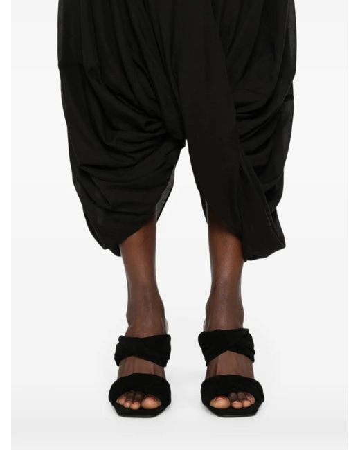 Totême Black Short-Sleeve Midi Dress