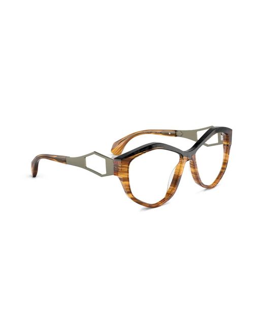Alain Mikli Brown Geometric-Frame Glasses
