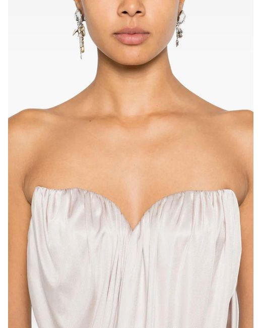 GIUSEPPE DI MORABITO White Ruched Draped Top