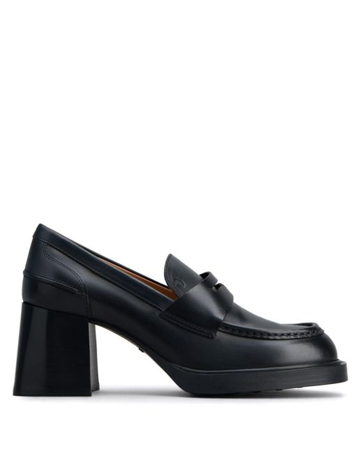 Tod's Black 85mm Almond-toe Leather Pumps