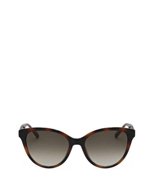 Ferragamo Gray Tortoiseshell-Effect Cat-Eye Sunglasses