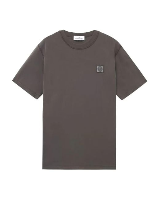 メンズ Stone Island ロゴ Tシャツ Gray