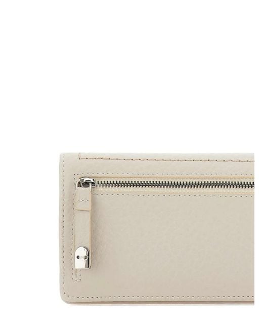 Gianni Chiarini Natural Bubble Contrast-Stitch Leather Wallet