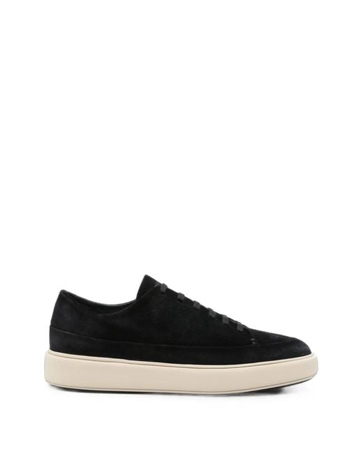 Officine Creative Black Suede Panelled Sneakers for men