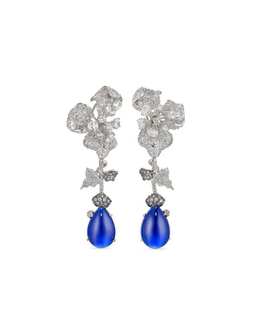 Anabela Chan Blue 18Kt Vermeil Orchid Sapphire And Diamond Earrings