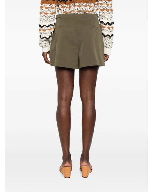 Ulla Johnson Green Pleated Pocket Shorts