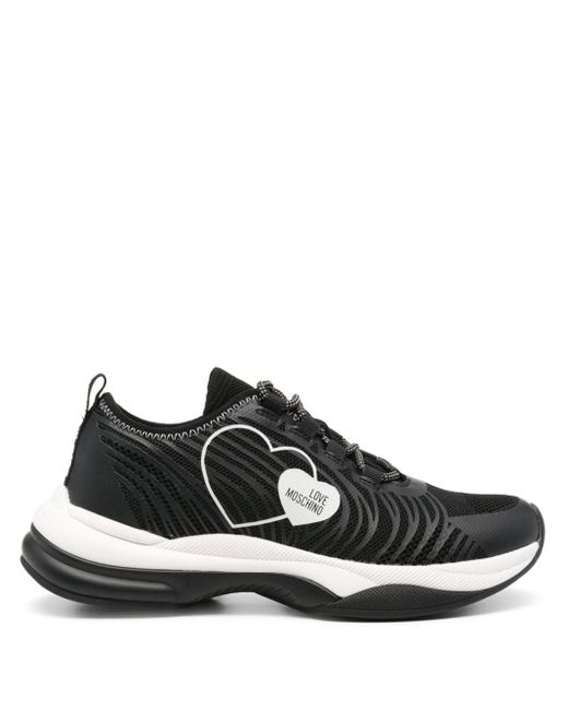 Love Moschino Black Logo-print Mesh Sneakers
