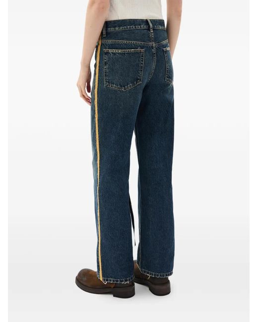 Ann Demeulemeester Blue Zana Stripe-Detail Jeans