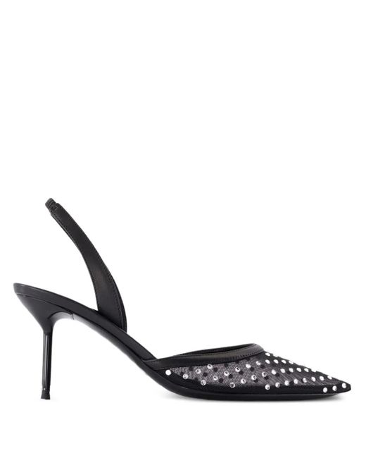 Paris Texas ビジュートリム スリングバックパンプス White