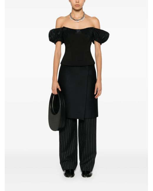 V:PM ATELIER Black Paloma Off-Shoulder Corset Top
