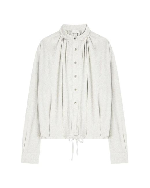 Dries Van Noten White Loose Cotton Blouse