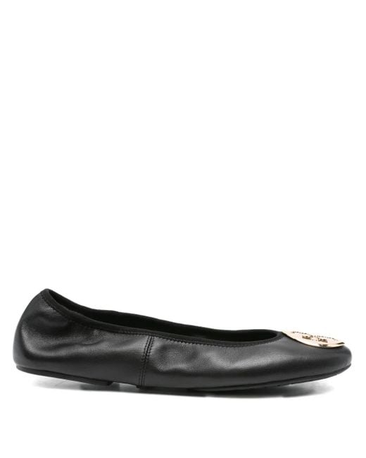 Tory Burch レザー フラットシューズ Black