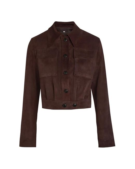 Stouls Brown Leoncino Flap-Pocket Suede Jacket