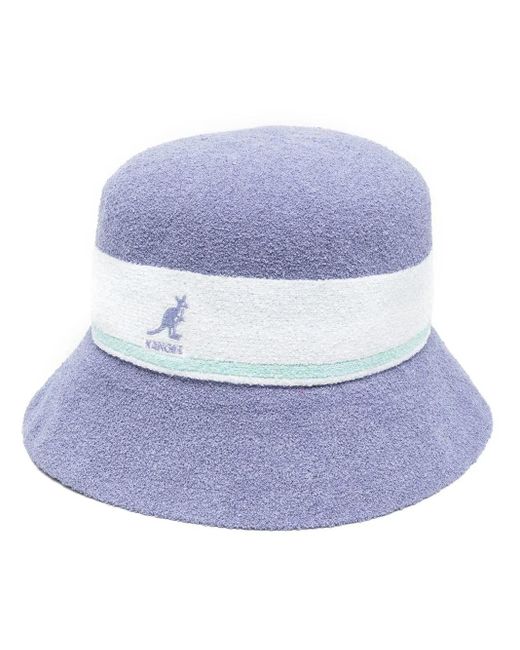 Kangol Blue Embroidered-Logo Bucket Hat for men