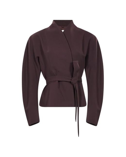 ANDAMANE Red Margaux Belted Wrap Jacket