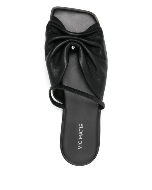 Vic Matié Black Leather Sandals