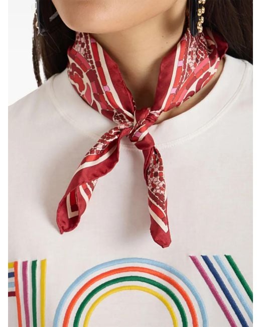 LaDoubleJ Pink Printed Foulard Scarf
