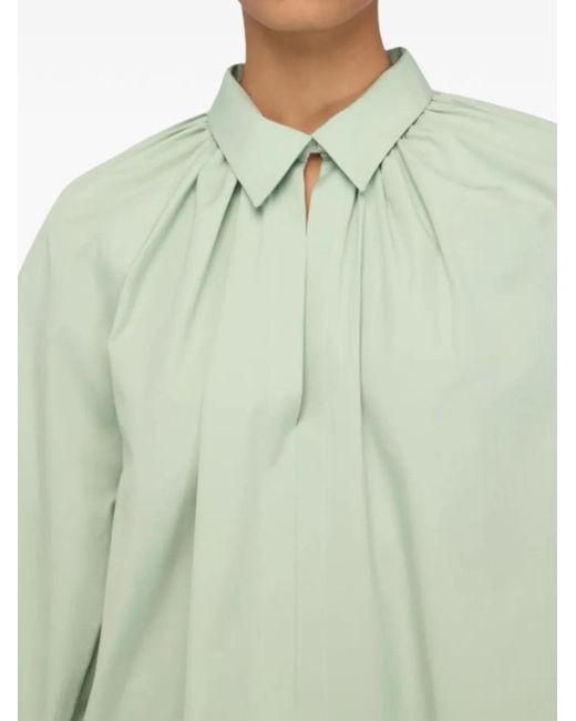 Semicouture Green Puff-Sleeves Shirt