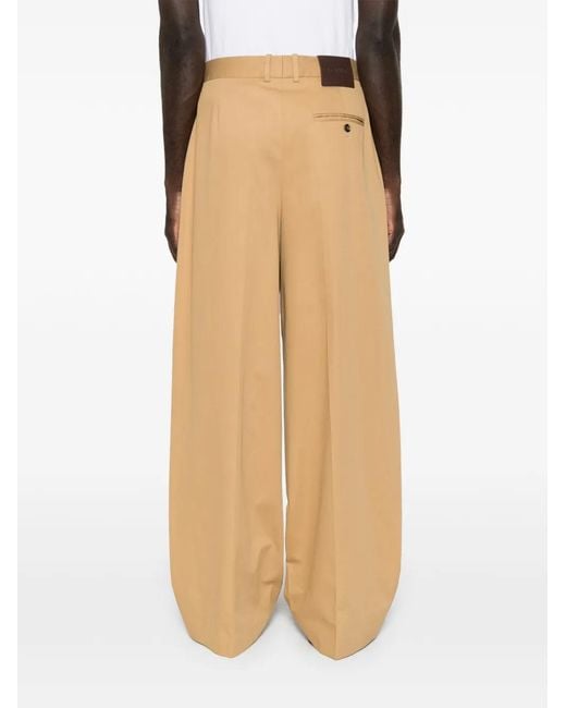 Loewe White Wide-Leg Pleated Trousers for men