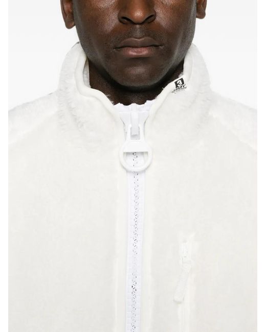 Maison Mihara Yasuhiro White Fleece Zip-Up Jacket for men