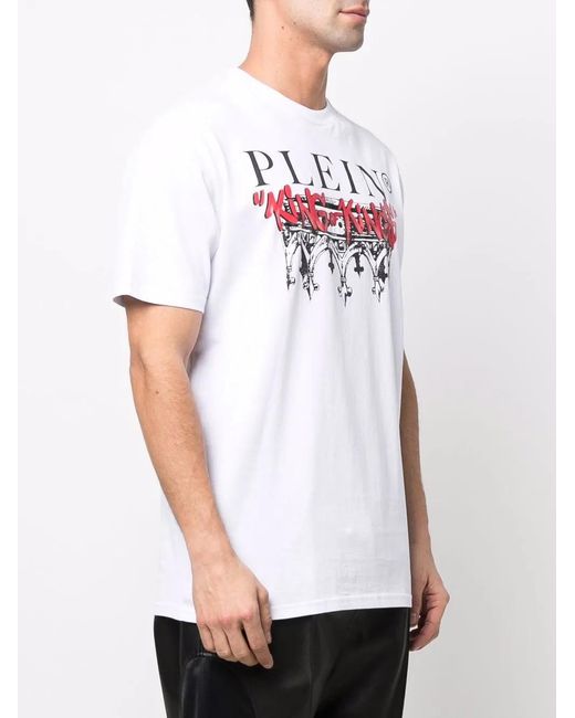 Philipp Plein White King Plein Crew-Neck Cotton T-Shirt