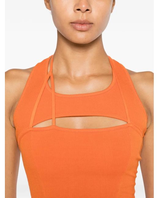 OTTOLINGER Orange Cut-Out Ribbed Tank Top