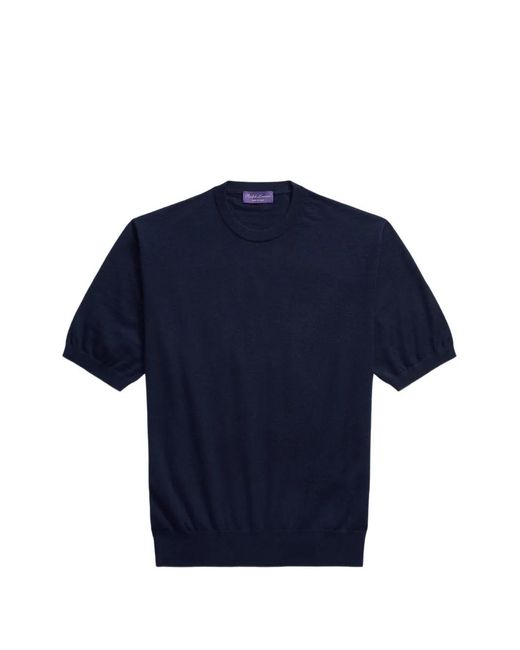 Ralph Lauren Blue Short-Sleeve Crew-Neck Sweater for men