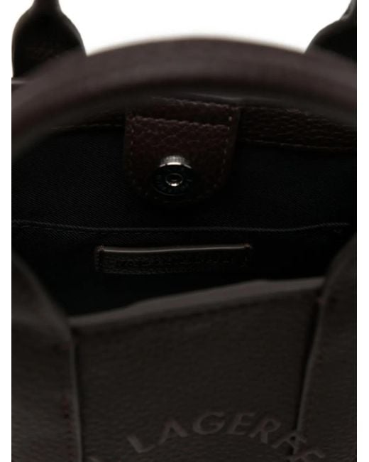 Karl Lagerfeld Black Mini Logo-Embossed Tote Bag